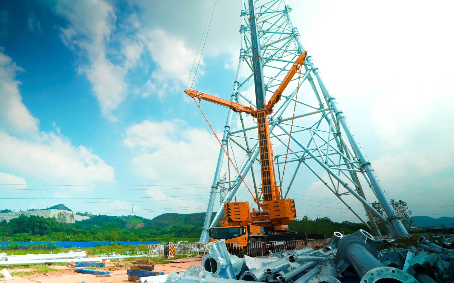 九游娱乐“百变金刚”XCA600L8助力湖北送变电工程项目